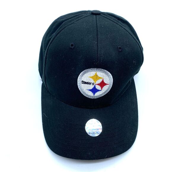 Vintage Pittsburgh Steelers Hat Cap Snap Back Black Yellow - Logo 7 NFL Football - Picture 1 of 11